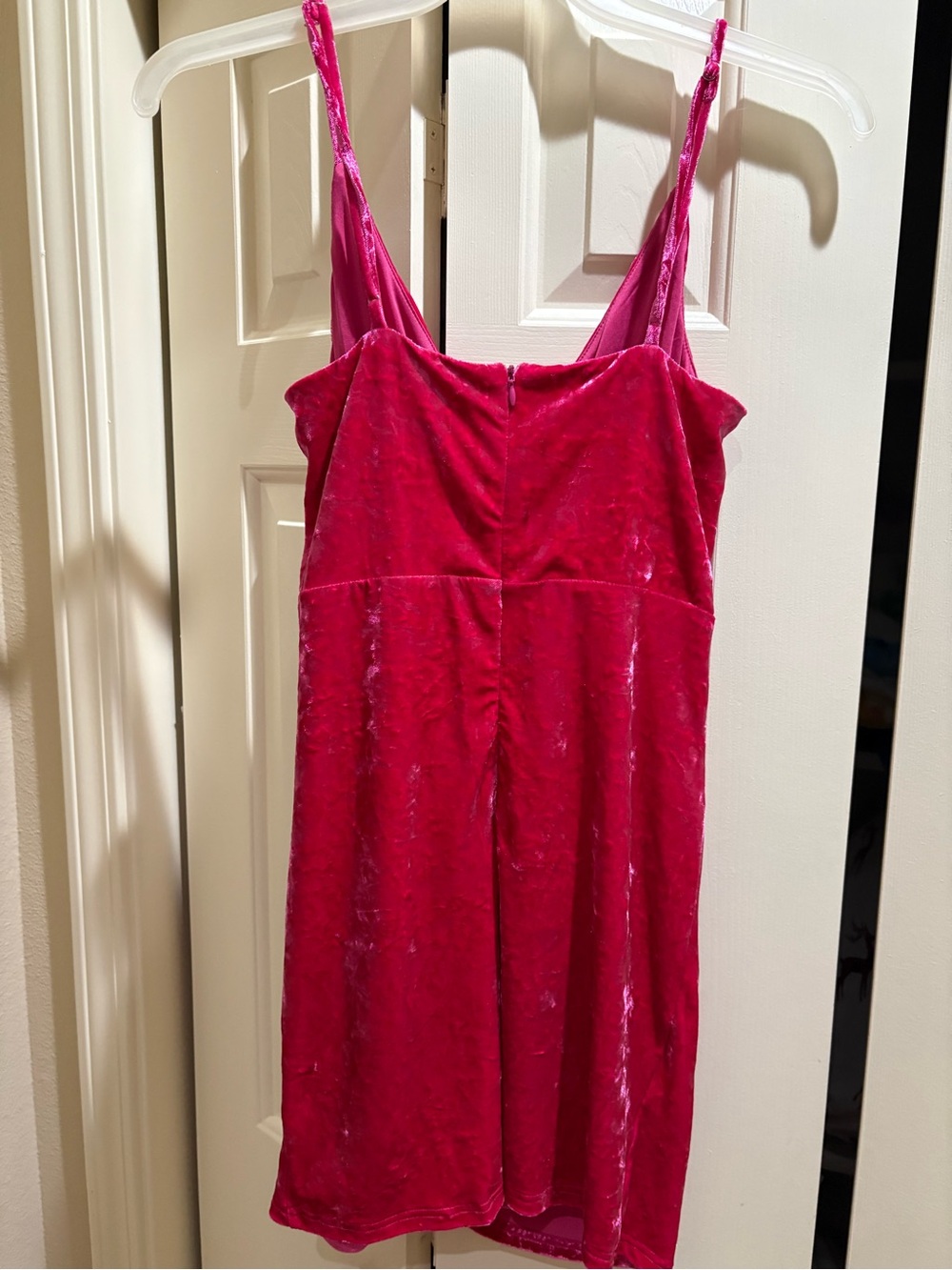 Lulus Women’s Velvet Slip Dress in Hot Pink